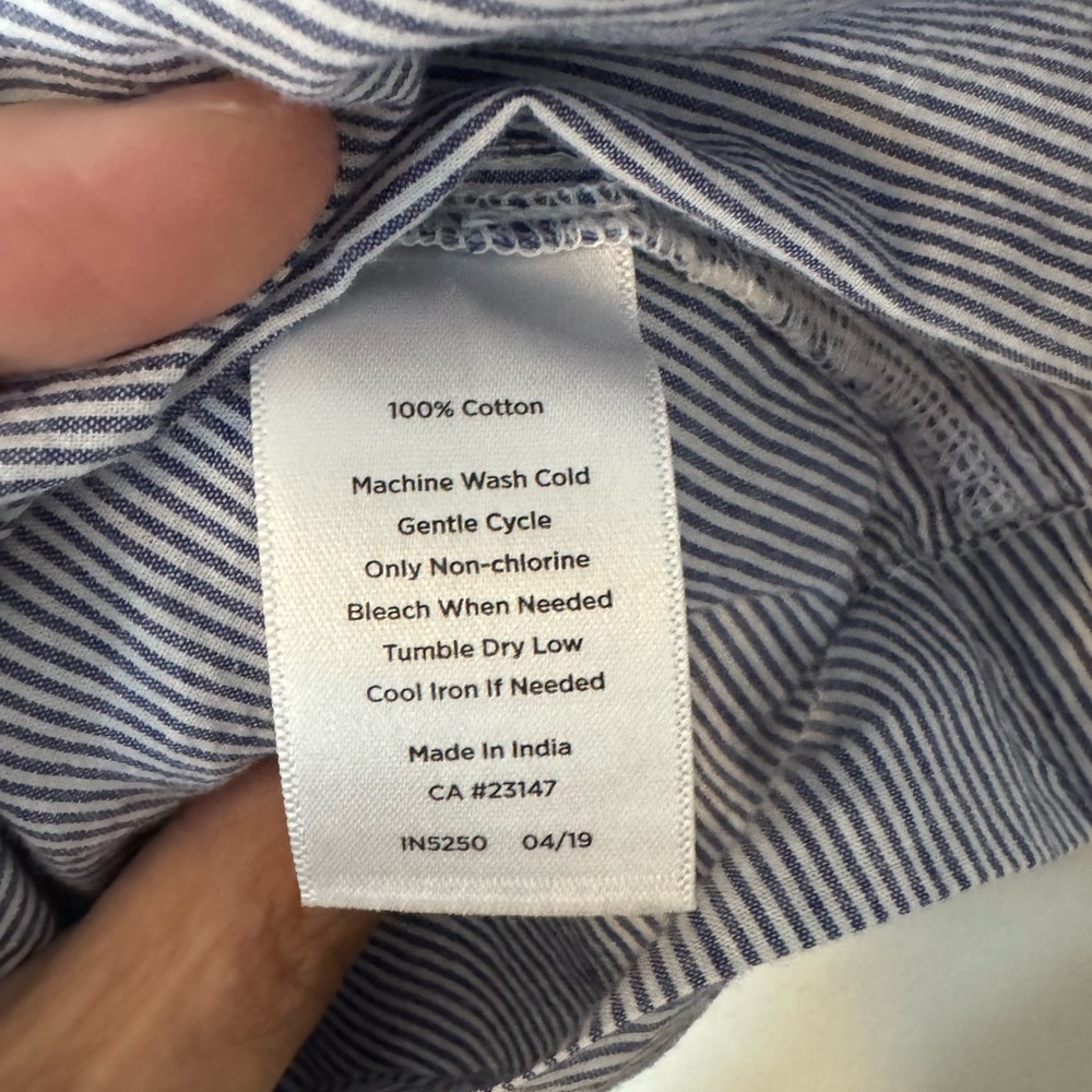 Talbots striped tank top with embroidery and beads size XL - Picture 4 of 6